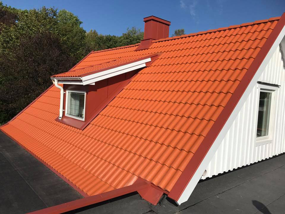 Lagga Tegeltak Shingel Betongpannor Helsingborg Skane