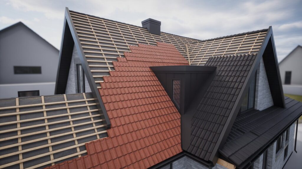 Lägga Tegeltak, Shingel Betongpannor